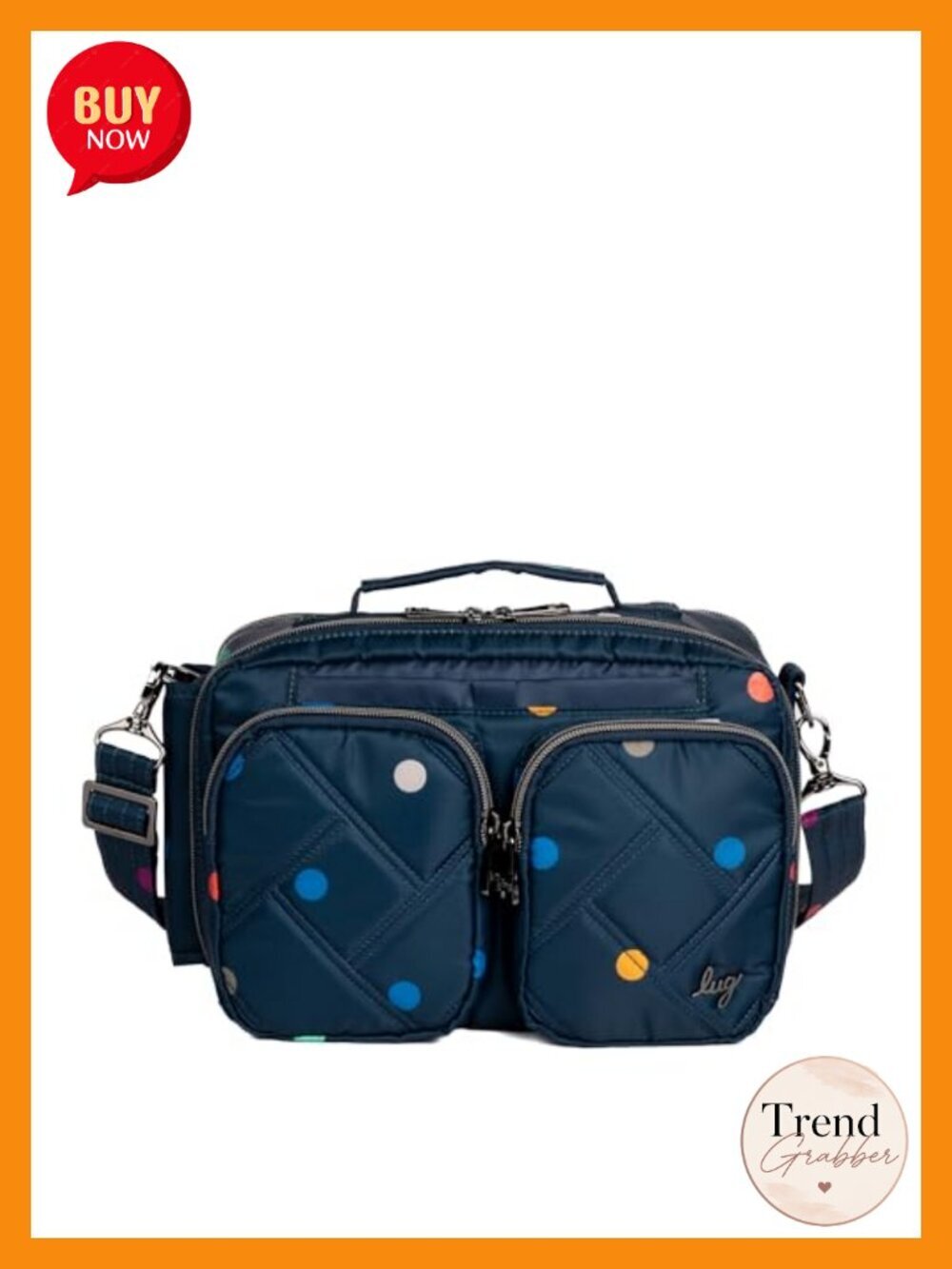 Lightweight Crossbody Bag with Multiple Pockets – Polyester